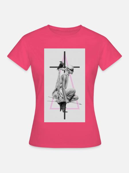 Modecollage mit Rabe und Dreieck - Frauen T-Shirt - Azalea