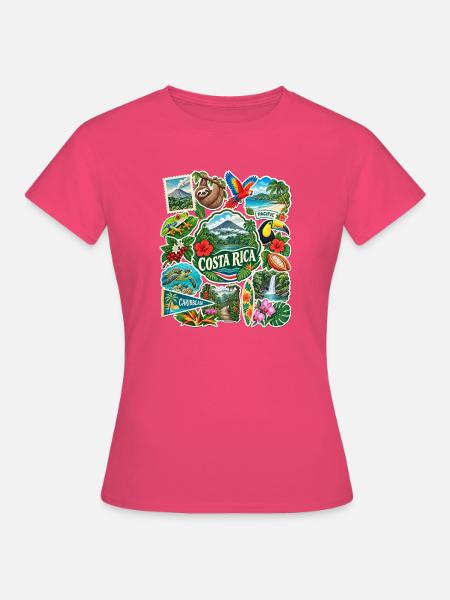 Costa Rica Reisesticker - Frauen T-Shirt - Azalea