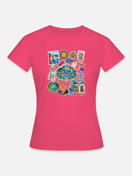 Kroatien Reisesticker - Frauen T-Shirt - Azalea