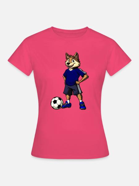 Fussball Wolf Blau - Frauen T-Shirt - Azalea