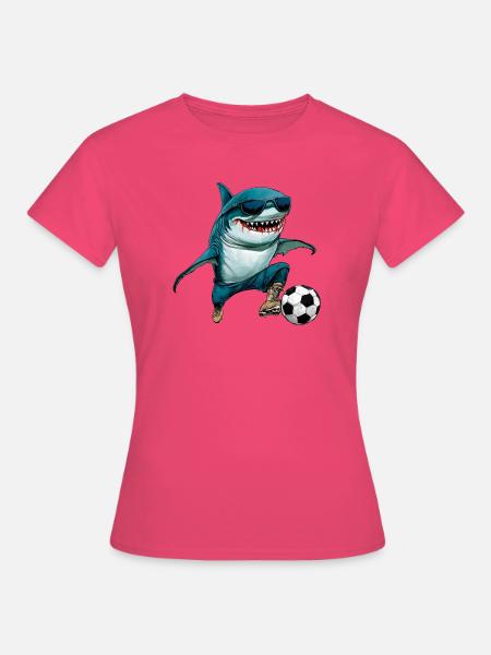 Fussball Hai Fisch - Frauen T-Shirt - Azalea
