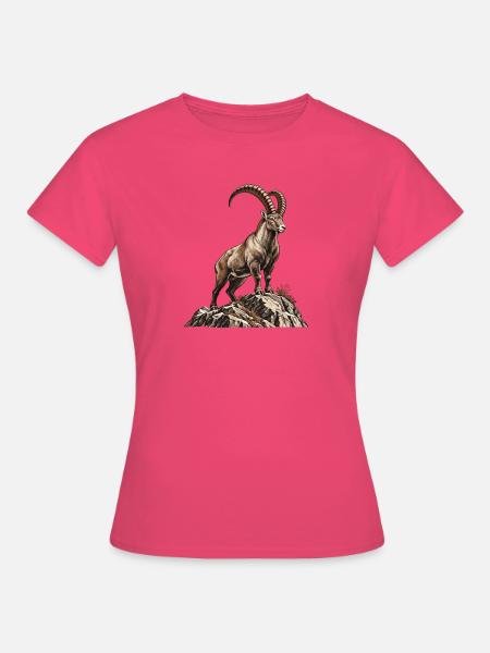 Alpensteinbock – König der Felsen - Frauen T-Shirt - Azalea