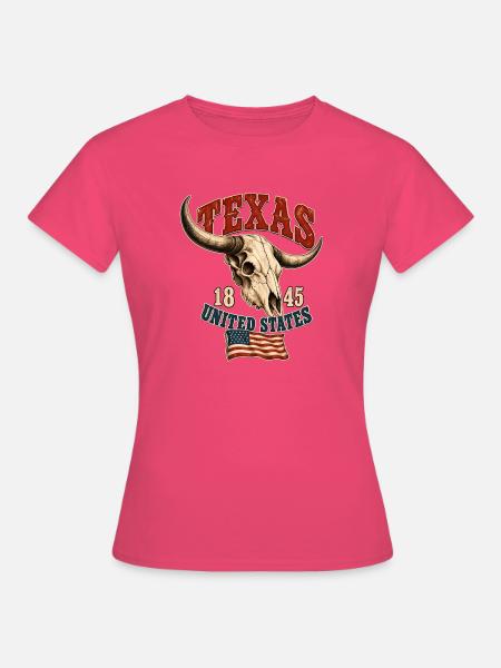 Texas Skull USA Flag - Frauen T-Shirt - Azalea