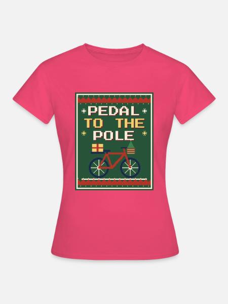 Pedal to the Pole – Rad-Weihnachtspullover - Frauen T-Shirt - Azalea