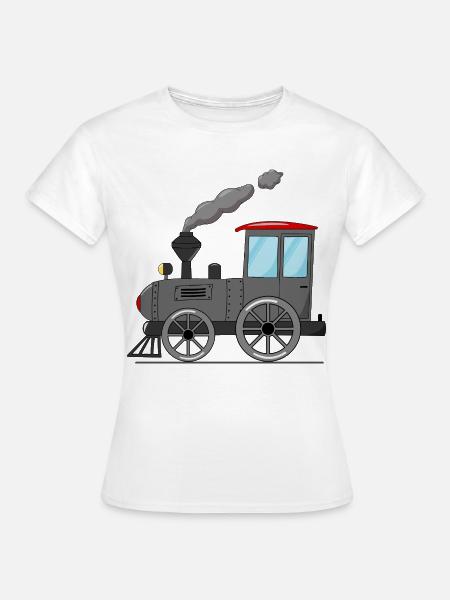 Kinderzug Eisenbahn grau - Frauen T-Shirt - Weiß