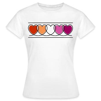 Lesbian Lesbian Hearts - Women's T-Shirt - white - Front - AI Model Female 172 dark (172cm)