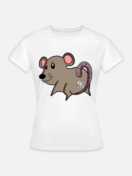 Maus Arsch - Maus Hintern - Frauen T-Shirt - Weiß