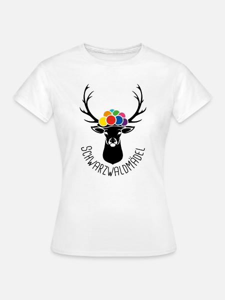 Hirsch Schwarzwaldmädel schwarz - Frauen T-Shirt - Weiß