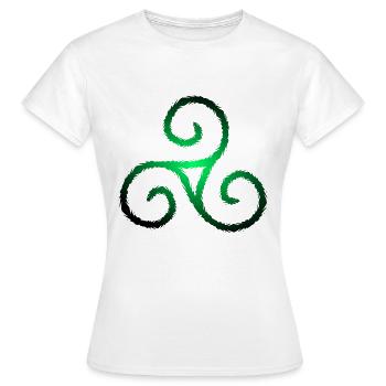 Keltisches Symbol Triskele Dreierspirale - Frauen T-Shirt - Weiß - Vorne - AI Model Female 172 dark (172cm)