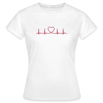 Herzschlag-EKG-Linie Medizinischer Pulswellen-Ikon-Vektor - Frauen T-Shirt - Weiß - Vorne - AI Model Female 172 dark (172cm)