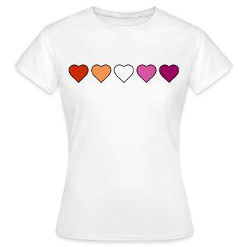 Lesbian Lesbian Lesbian Hearts - Women's T-Shirt - white - Front - AI Model Female 172 dark (172cm)