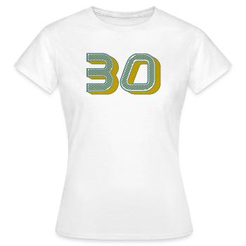 30 - Women's T-Shirt - white - Front - AI Model Female 172 dark (172cm)