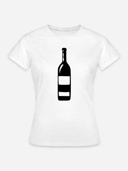 Weinglas, Wein, Weinflasche - Frauen T-Shirt - Weiß