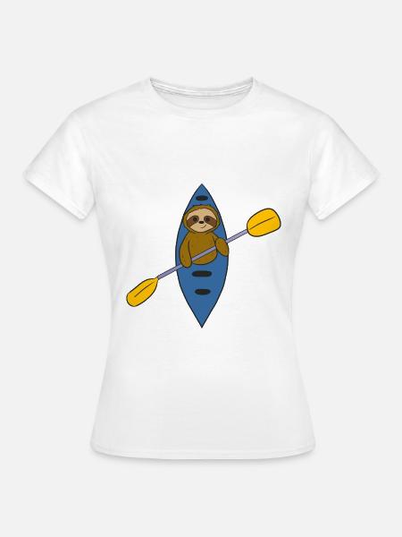Kayak Sloth Kayaker Faultier - Frauen T-Shirt - Weiß