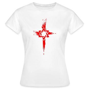 Messianische Juden Judenchristen Davidstern Kreuz - Frauen T-Shirt - Weiß - Vorne - AI Model Female 172 dark (172cm)