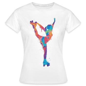 Rollschuh Roller Skating Damen Kinder Rollschuhe - Frauen T-Shirt - Weiß - Vorne - AI Model Female 172 dark (172cm)