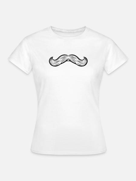 Hipster Schnurrbart Oberlippenbart - Frauen T-Shirt - Weiß
