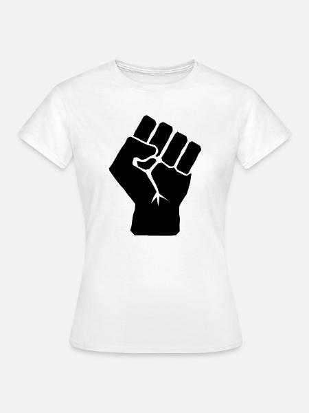 Poing levé de solidarité - T-shirt Femme - blanc