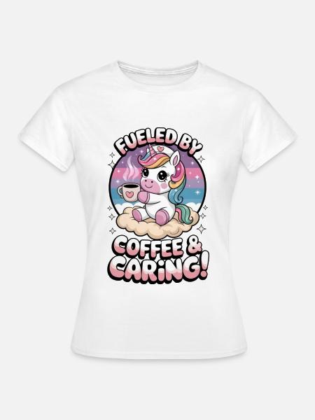 Alimenté par le café et l’entraide ! - T-shirt Femme - blanc
