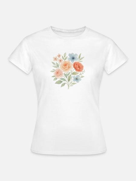 Blütentraum – nostalgisch & zart - Frauen T-Shirt - Weiß