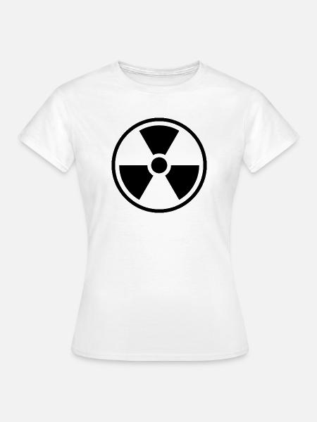 Strahlenfeststoff-Symbol Nuklearwarnsymbol - Frauen T-Shirt - Weiß