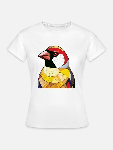 Stieglitz Buntes Aquarell Tier Illustration - Frauen T-Shirt - Weiß