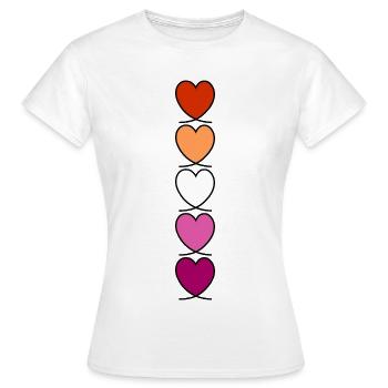 Lesbian Lesbian Lesbian Hearts - Women's T-Shirt - white - Front - AI Model Female 172 dark (172cm)