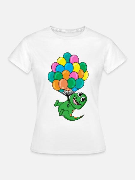 Baby Dinosaurier Luftballon - Frauen T-Shirt - Weiß