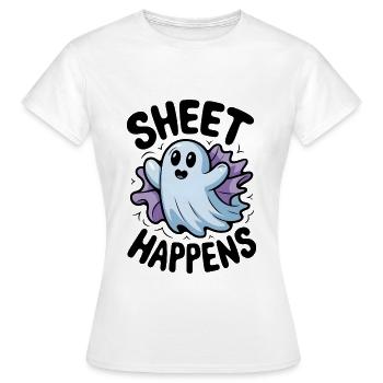 Sheet Happens - Women's T-Shirt - white - Front - AI Model Female 172 dark (172cm)