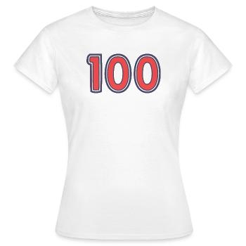 100. 100 ANS. 100e ANNIVERSAIRE - T-shirt Femme - blanc - Devant - AI Model Female 172 dark (172cm)
