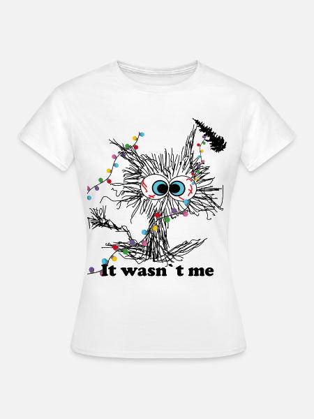 Lustige Augen und Weihnachtslichter Design - Frauen T-Shirt - Weiß