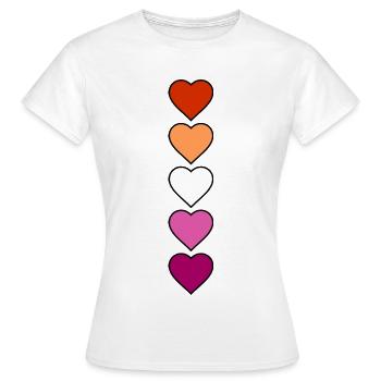 Lesbian Lesbian Hearts - Women's T-Shirt - white - Front - AI Model Female 172 dark (172cm)
