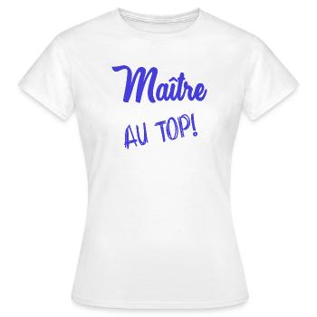 MASTER. MASTER. HUMOR - Women's T-Shirt - white - Front - AI Model Female 172 dark (172cm)