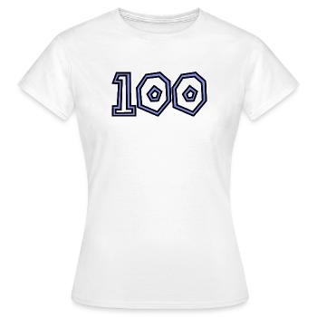 100. 100 YEARS. 100th ANNIVERSARY. 100 BIRTHDAY - Women's T-Shirt - white - Front - AI Model Female 172 dark (172cm)