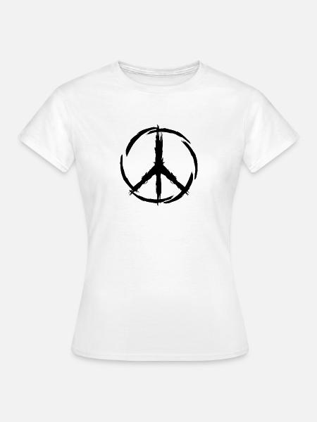 Peace Symbol Frieden - Frauen T-Shirt - Weiß