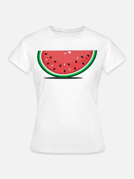 Wassermelone Design Scheibe - Frauen T-Shirt - Weiß