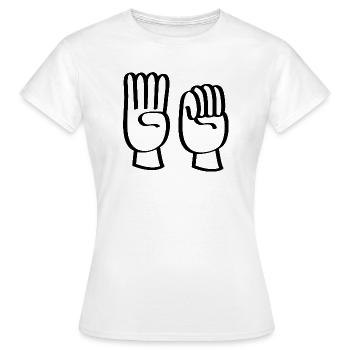 Häusliche Gewalt oder häusliche Gewalt stoppen. - Frauen T-Shirt - Weiß - Vorne - AI Model Female 172 dark (172cm)