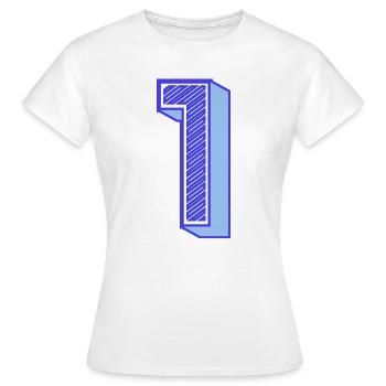 1. 1 YEAR. 1st ANNIVERSARY. 1 YEAR BIRTHDAY - Women's T-Shirt - white - Front - AI Model Female 172 dark (172cm)