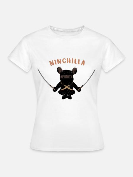 Flauschiger Samurai Chinchilla - Frauen T-Shirt - Weiß