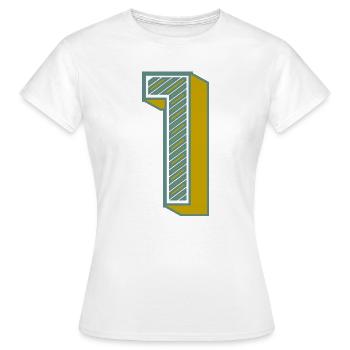 1. 1 YEAR. 1st ANNIVERSARY. 1 YEAR BIRTHDAY - Women's T-Shirt - white - Front - AI Model Female 172 dark (172cm)