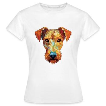 Irish Terrier Hunderasse Aquarell Illustration - Frauen T-Shirt - Weiß - Vorne - AI Model Female 172 dark (172cm)