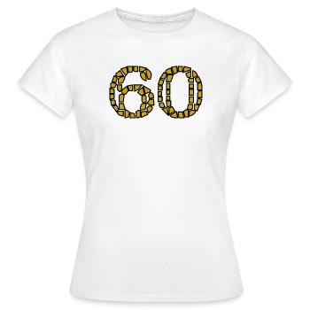 60. 60 ANS. 60e ANNIVERSAIRE. ANNIVERSAIRE 60 ANS. - T-shirt Femme - blanc - Devant - AI Model Female 172 dark (172cm)