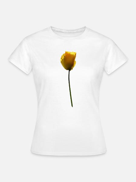 gelbe Mohnblume Mohn - Frauen T-Shirt - Weiß