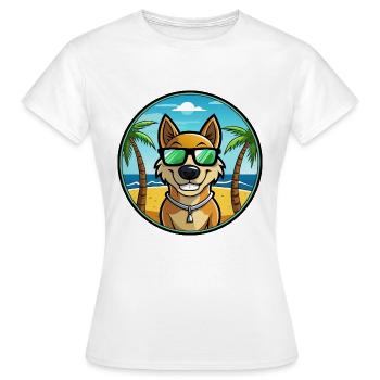 Alano Español Hunderasse Cartoon Sonnenbrille Strand - Frauen T-Shirt - Weiß - Vorne - AI Model Female 172 dark (172cm)