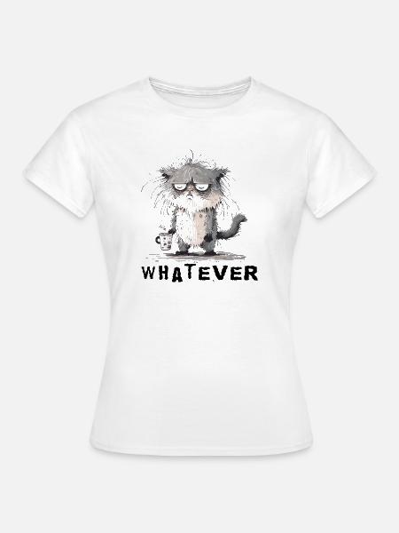 Mürrisch Katze - Frauen T-Shirt - Weiß