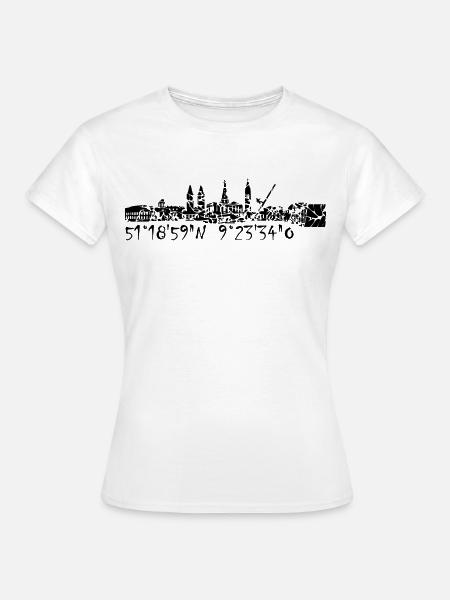 Skyline Kassel - Frauen T-Shirt - Weiß