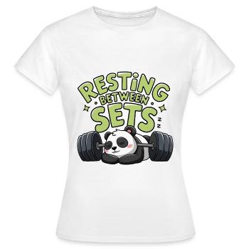 Resting Between Sets - Women's T-Shirt - white - Front - AI Model Female 172 dark (172cm)