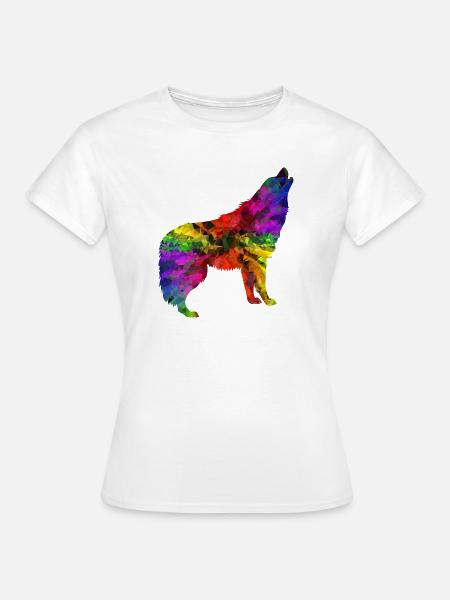 Wolf rainbow - Women's T-Shirt - white