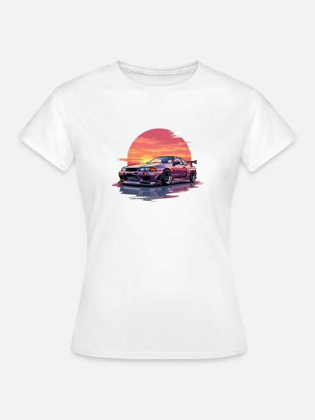 Skyline Sonnenuntergang - Frauen T-Shirt - Weiß