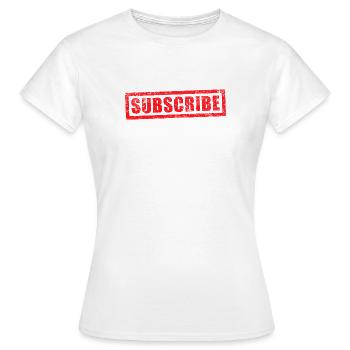 Grunge-Stempel abonnieren - Frauen T-Shirt - Weiß - Vorne - AI Model Female 172 dark (172cm)